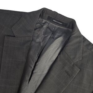 Hugo Boss Lanificio Tesse Biella Mens 42 R Gray Plaid‎ Blazer Sport Coat Jacket
